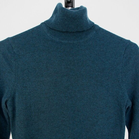 Lord & Taylor 100% Cashmere Green/Blue Turtleneck Sweater Sz XS *No Size Label* - Picture 8 of 11